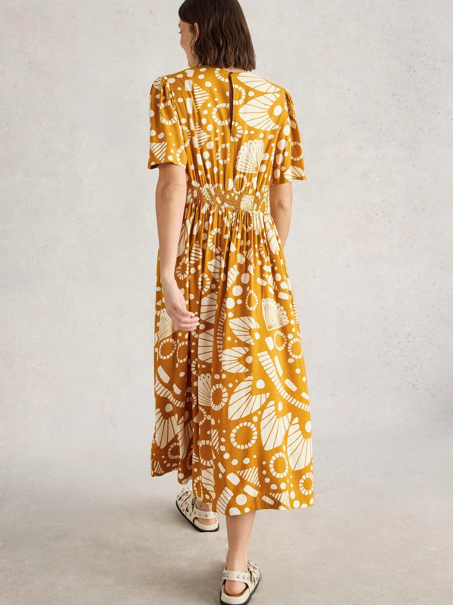Product image 2 of 6, which shows White Stuff Lucy Abstract Dress, Yellow/Multi, 6