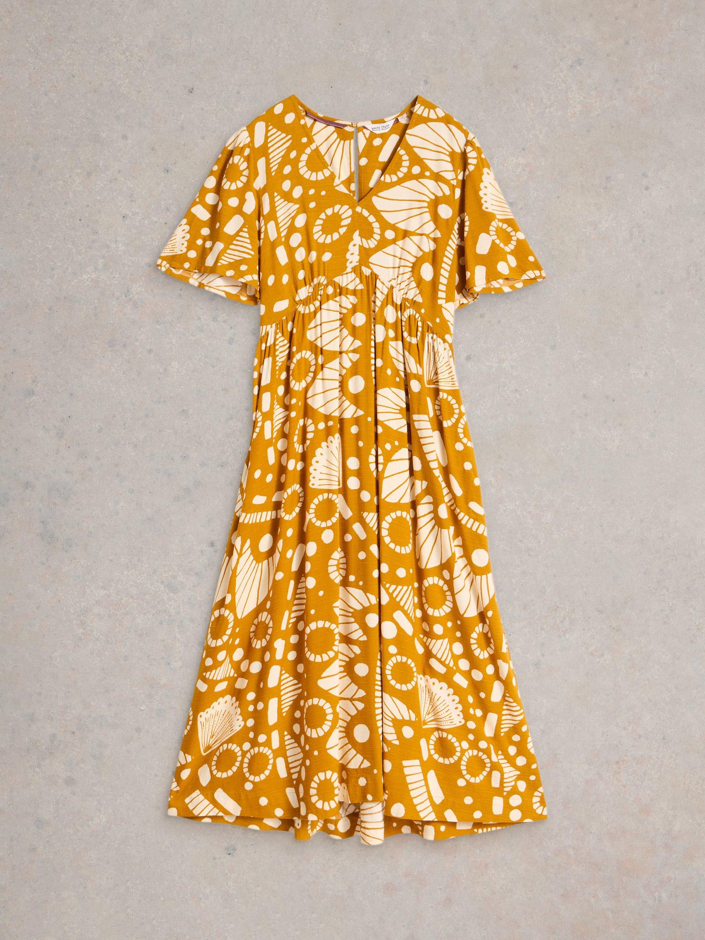 Product image 5 of 6, which shows White Stuff Lucy Abstract Dress, Yellow/Multi, 6