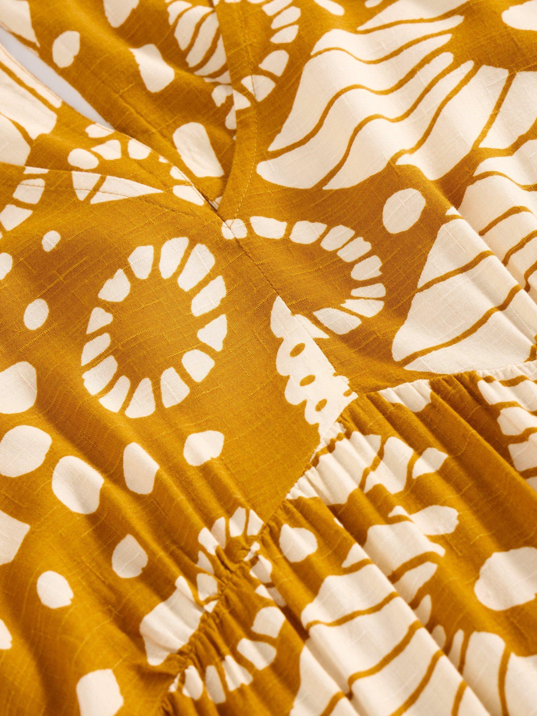 Product image 6 of 6, which shows White Stuff Lucy Abstract Dress, Yellow/Multi, 6