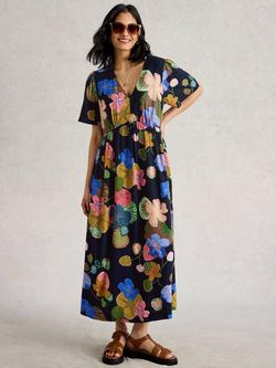 White Stuff Lucy Floral Empire Line Maxi Dress, Navy/Multi, Navy/Multi