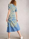 White Stuff Megan Floral V-Neck Dress, Blue/Multi