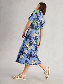 White Stuff Megan Floral Organic Cotton Blend Dress, Light Blue/Multi - view 2, Light Blue/Multi