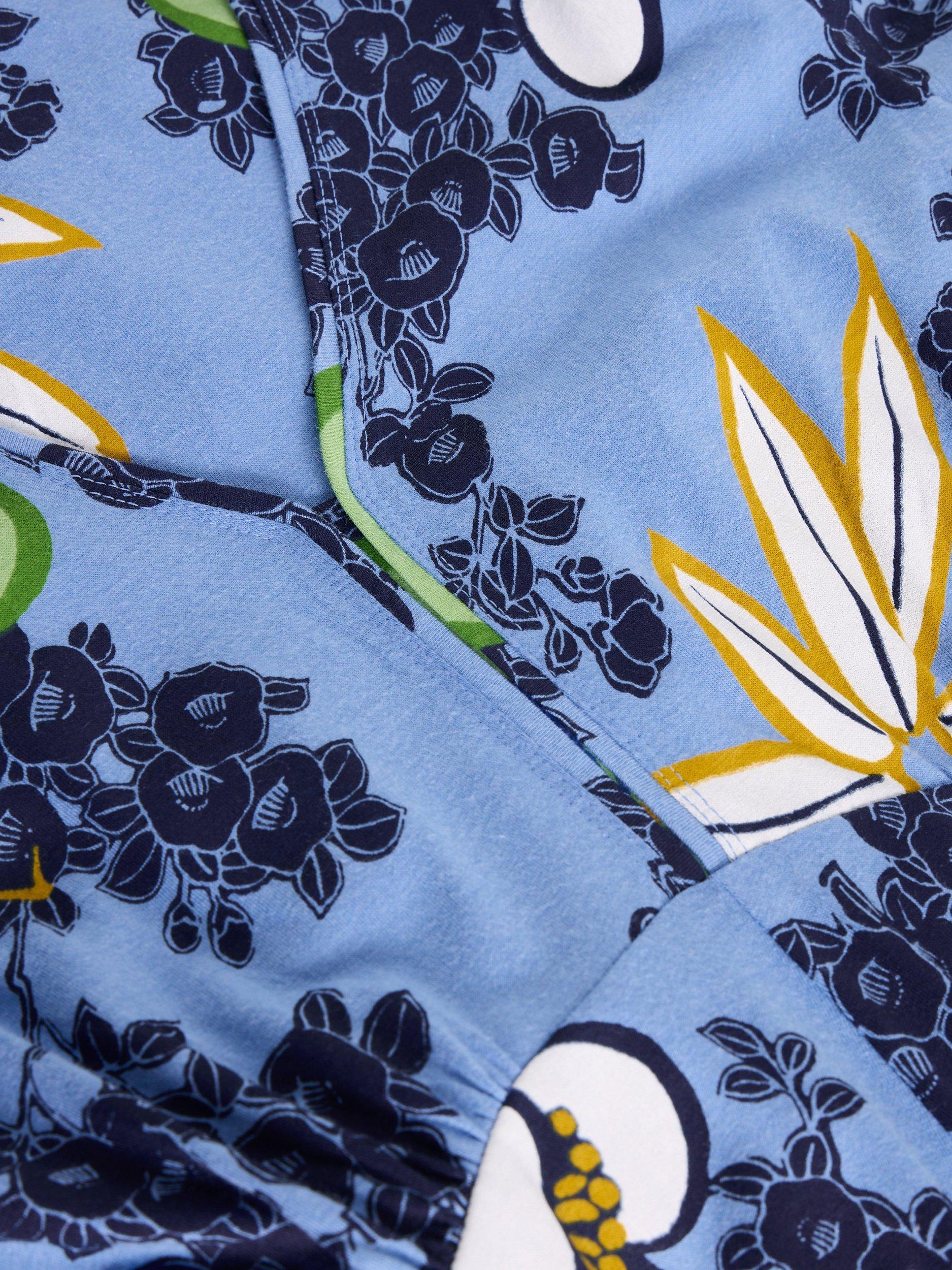 Product image 6 of 6, which shows White Stuff Megan Floral Organic Cotton Blend Dress, Light Blue/Multi, 6