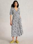 White Stuff Megan Abstract Heart Organic Cotton Blend Dress, Ivory/Multi