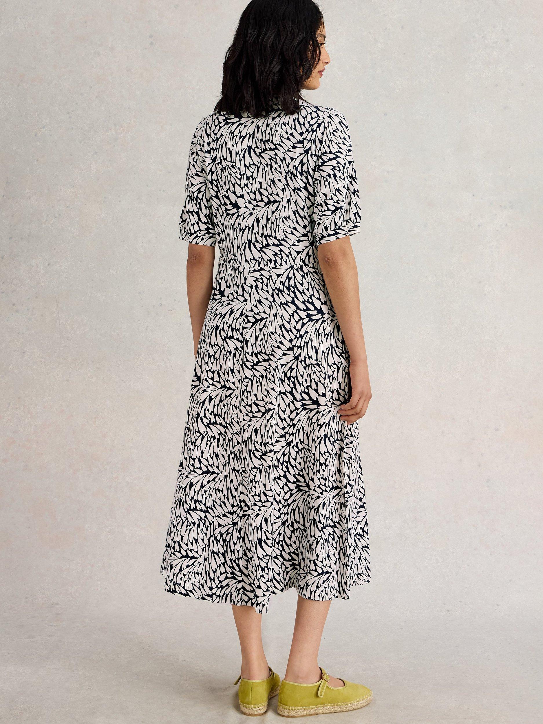 Product image 2 of 6, which shows White Stuff Megan Abstract Heart Organic Cotton Blend Dress, Ivory/Multi, 10