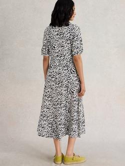 White Stuff Megan Abstract Heart Organic Cotton Blend Dress, Ivory/Multi - view 2, Ivory/Multi