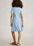 White Stuff Ria Abstract Organic Cotton Blend Shirt Dress, Blue/Multi