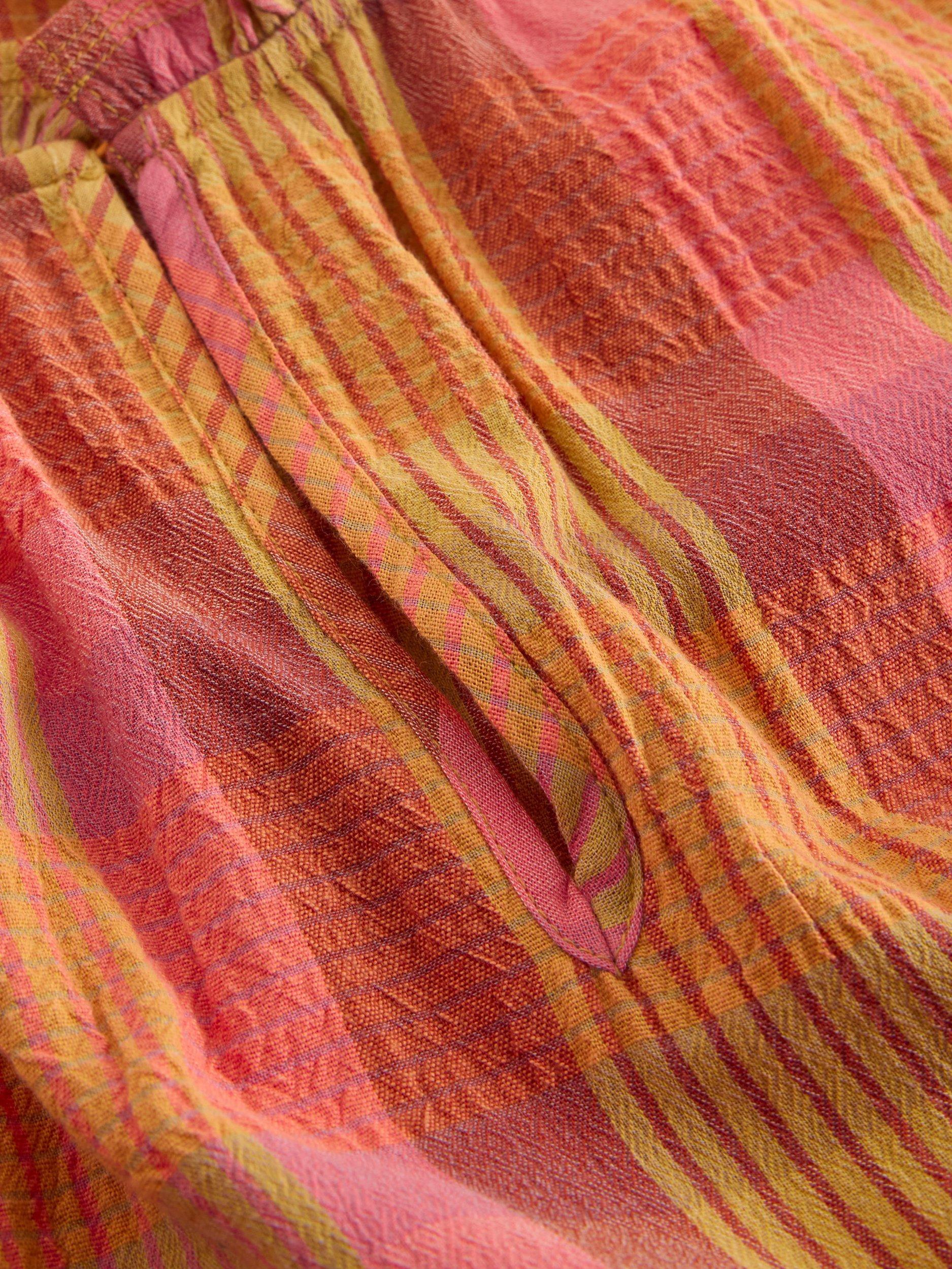 Product image 6 of 6, which shows White Stuff Rosie Check Pure Organic Cotton Dress, Pink/Multi, 6