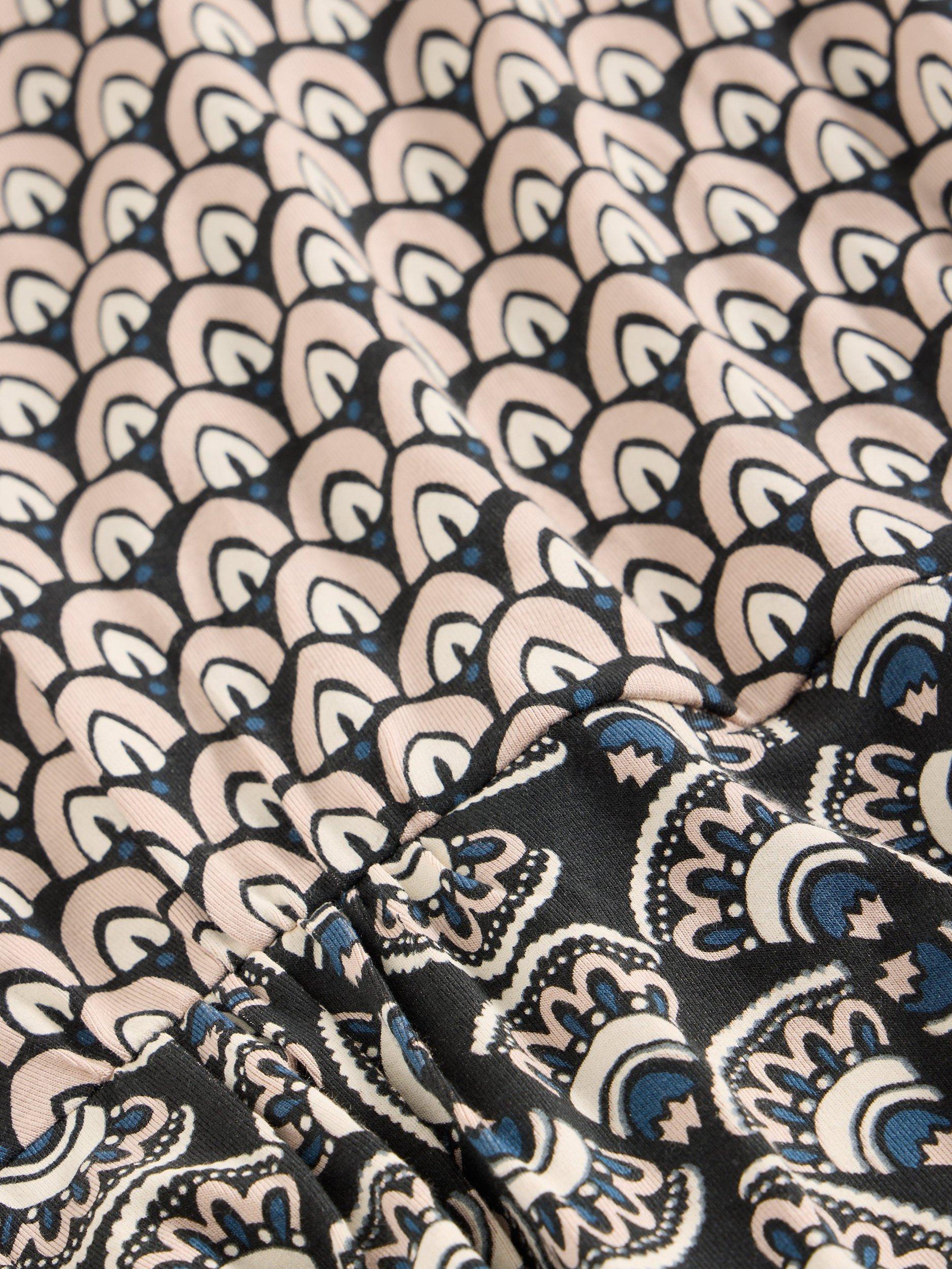 Product image 6 of 6, which shows White Stuff Tallie Split Print Jersey Dress, Black/Multi, 10