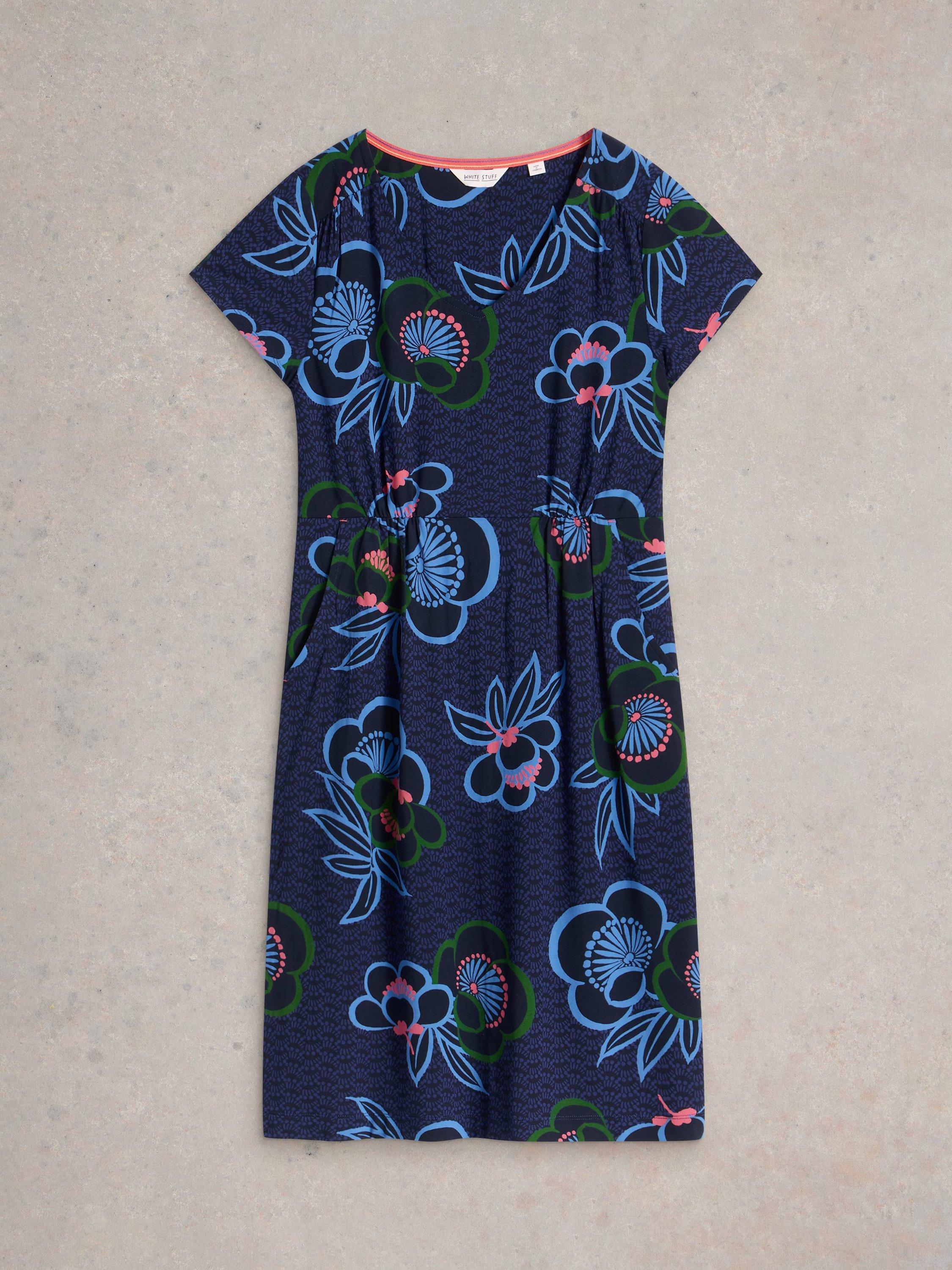 Product image 5 of 6, which shows White Stuff Tallie Floral Dress, Blue/Multi, 6