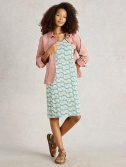 White Stuff Tallie Short Sleeve Floral Print Dress, Green/Multi, Green/Multi