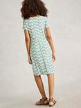 White Stuff Tallie Short Sleeve Floral Print Dress, Green/Multi, Green/Multi