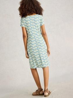 White Stuff Tallie Short Sleeve Floral Print Dress, Green/Multi - view 2, Green/Multi