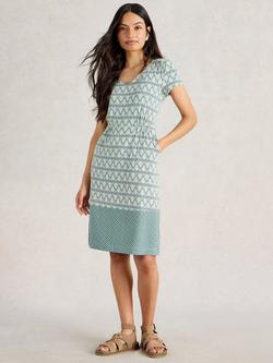 White Stuff Tallie Split Print Dress, Light Green, Light Green