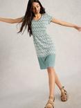 White Stuff Tallie Split Print Dress, Light Green