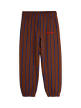 Mini Rodini Kids' Cotton Stripe Print Sweatpants, Brown