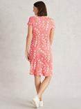 White Stuff Tallie Short Sleeve Abstract Print Dress, Pink/Multi