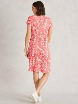 White Stuff Tallie Short Sleeve Abstract Print Dress, Pink/Multi - view 2, Pink/Multi