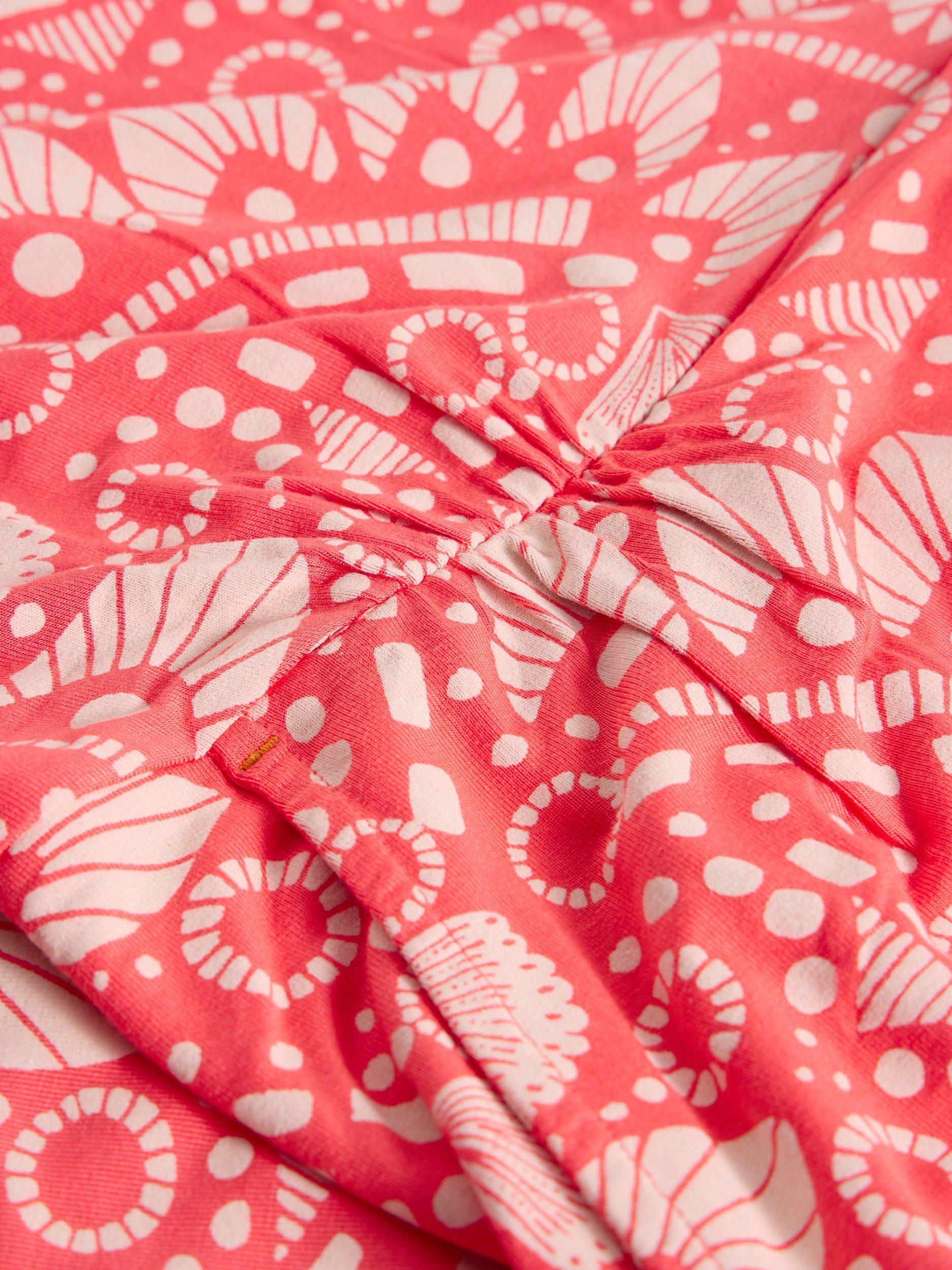 Product image 6 of 6, which shows White Stuff Tallie Short Sleeve Abstract Print Dress, Pink/Multi, 6