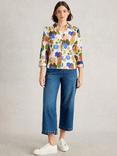 White Stuff Annie Floral Jersey Shirt, Ivory/Multi