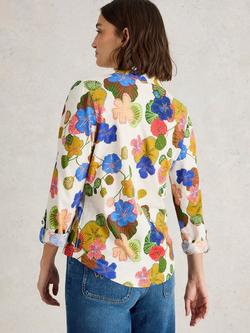 White Stuff Annie Floral Jersey Shirt, Ivory/Multi - view 2, Ivory/Multi