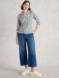 White Stuff Annie Floral Jersey Shirt, Blue/Multi