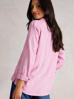 White Stuff Sophie Geometric Embroidered Shirt, Pink - view 2, Pink