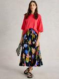 White Stuff Abigail Floral Skirt, Navy/Multi