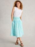 White Stuff Charlotte Pure Organic Cotton Skirt, Blue/Multi
