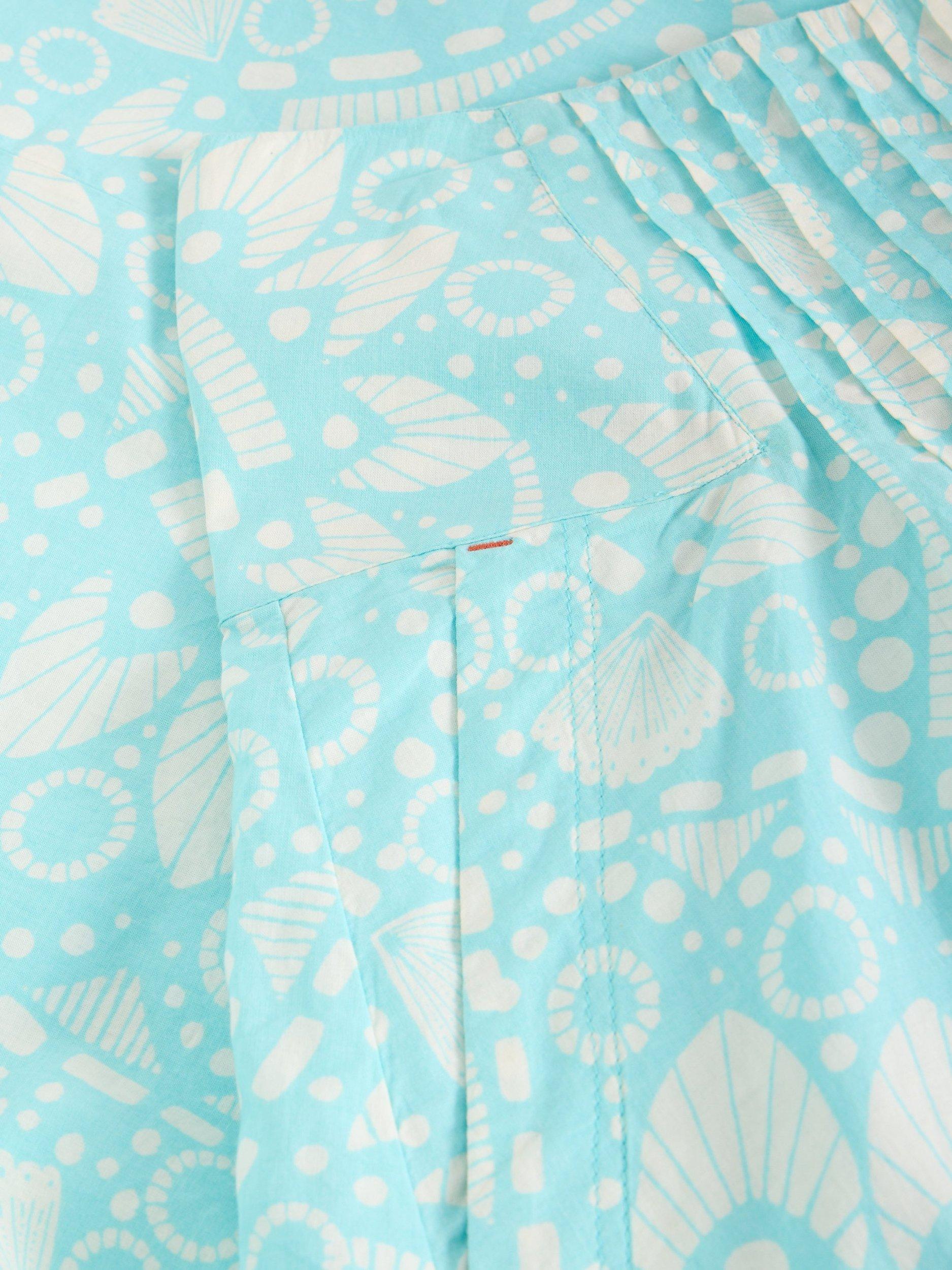 Product image 6 of 6, which shows White Stuff Charlotte Pure Organic Cotton Skirt, Blue/Multi, 6