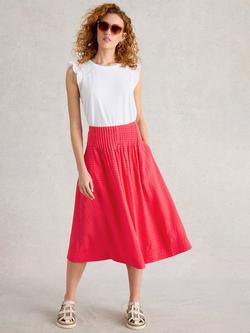 White Stuff Charlotte Midi Skirt, Pink, Pink