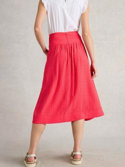 White Stuff Charlotte Midi Skirt, Pink - view 2, Pink