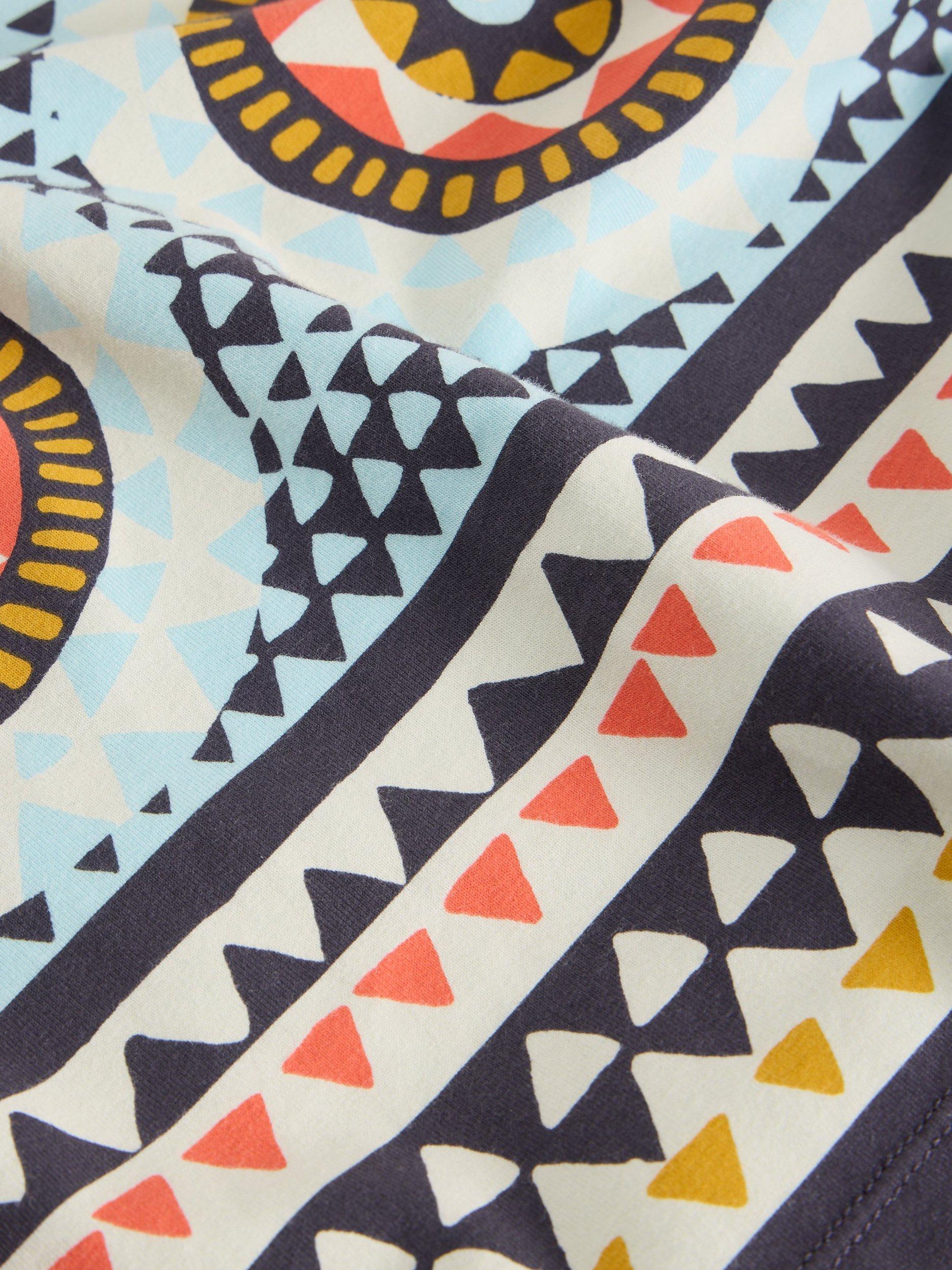 Product image 6 of 6, which shows White Stuff Fay Cotton Jersey Maxi Skirt, Blue/Multi, 24