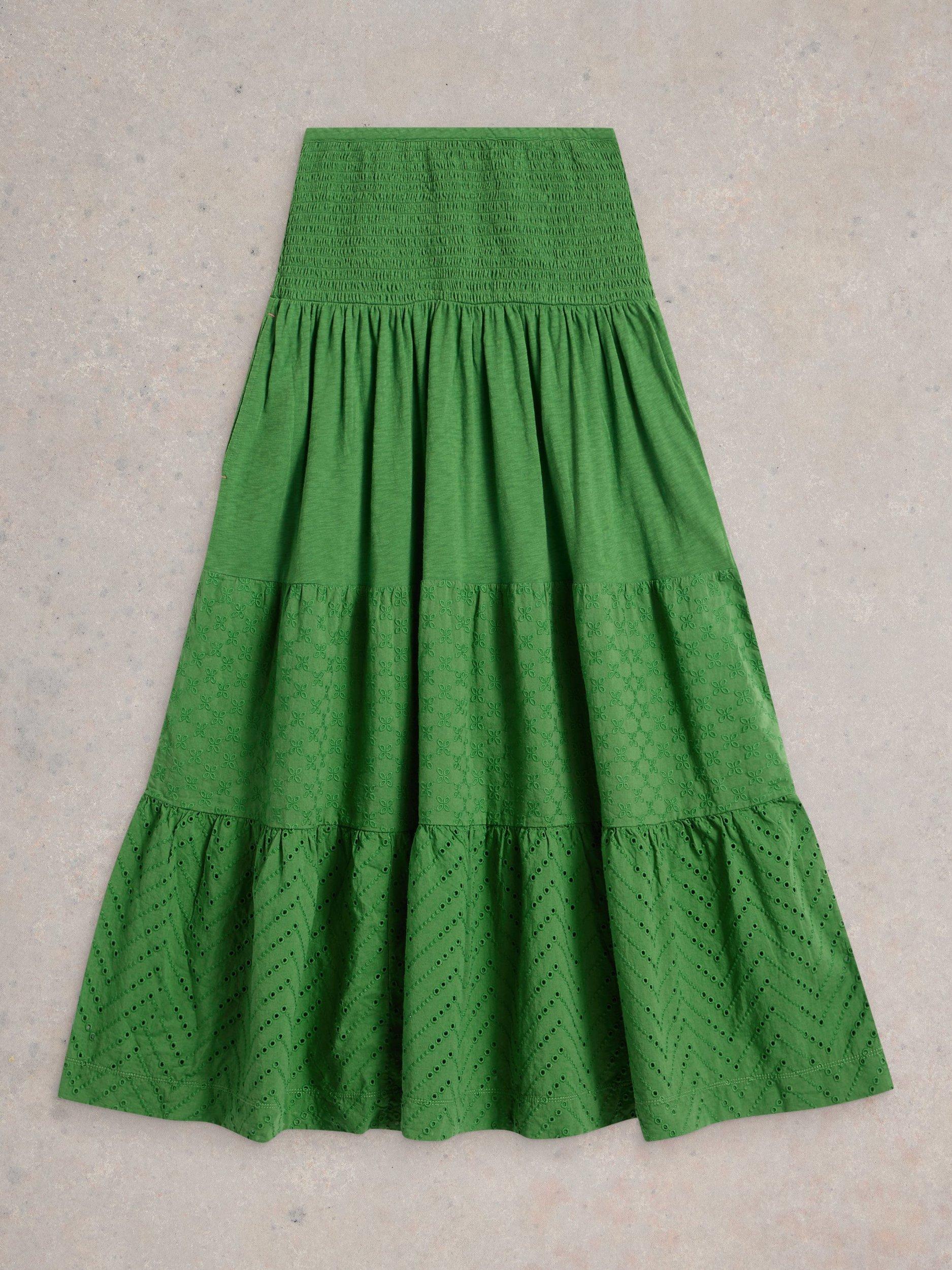 Product image 5 of 6, which shows White Stuff Marissa Cotton Midaxi Skirt, Bright Green, 6