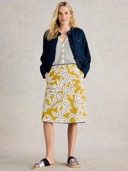 White Stuff Nell Reversible Organic Cotton Skirt, Yellow/Multi, Yellow/Multi