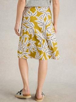 White Stuff Nell Reversible Organic Cotton Skirt, Yellow/Multi - view 2, Yellow/Multi