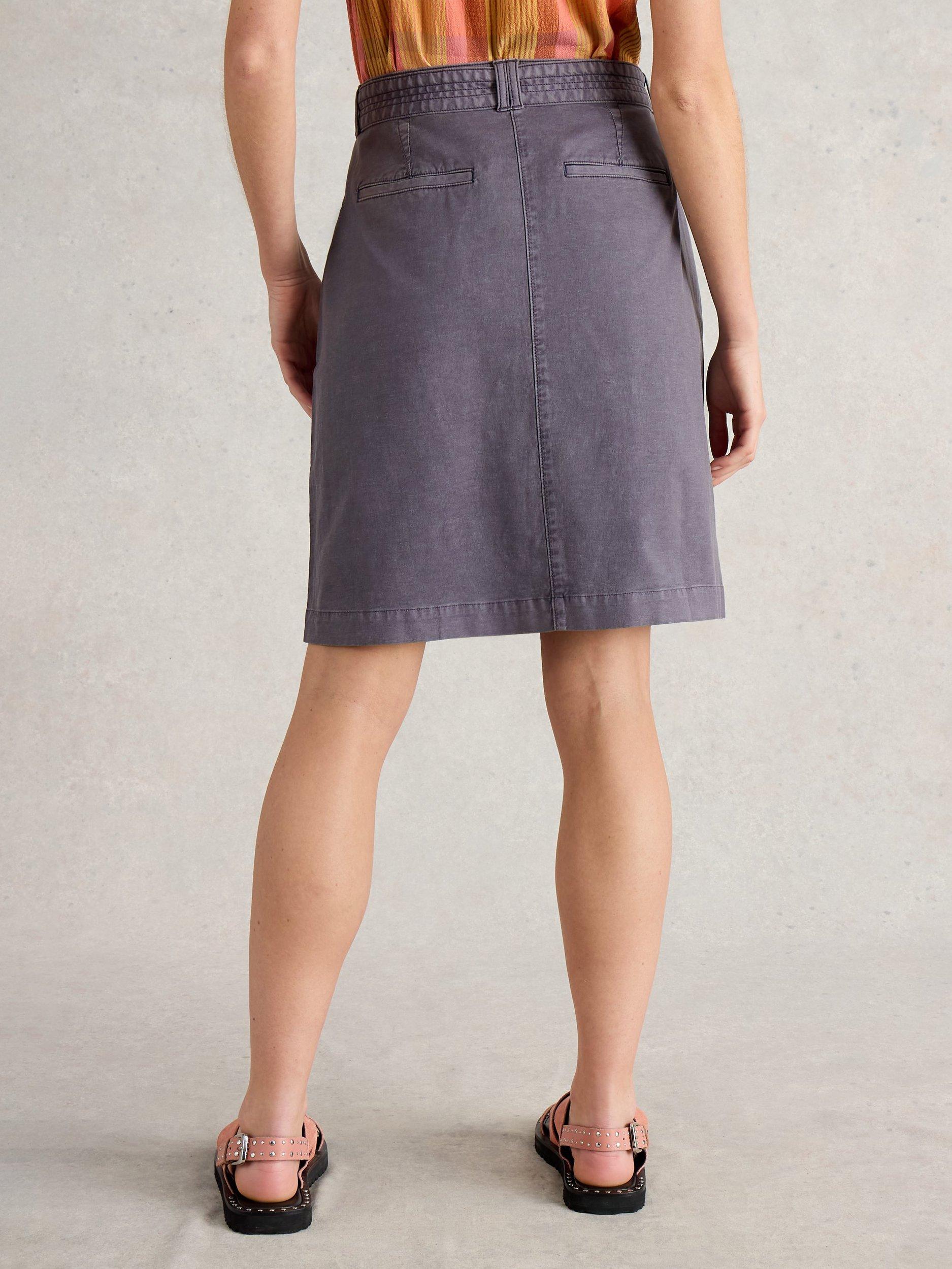 Product image 2 of 6, which shows White Stuff Teakie Organic Cotton Rich Skirt, Mid Purple, 6