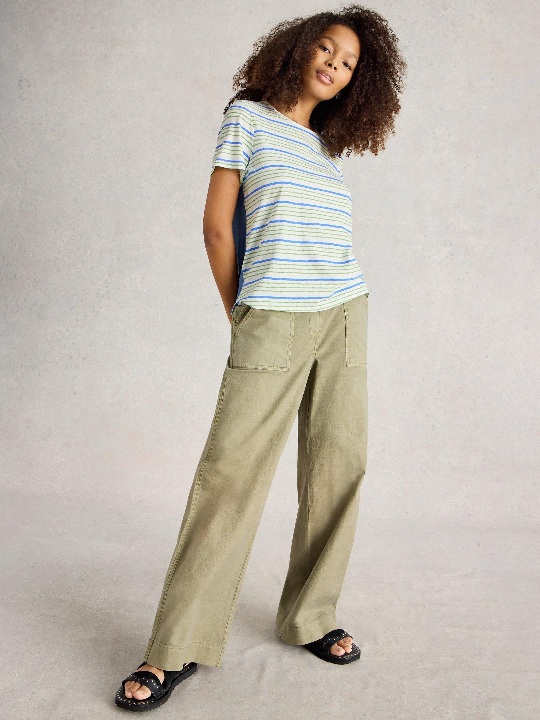 Product image 1 of 6, which shows White Stuff Abbie Mix Print T-Shirt, Blue/Multi, 6