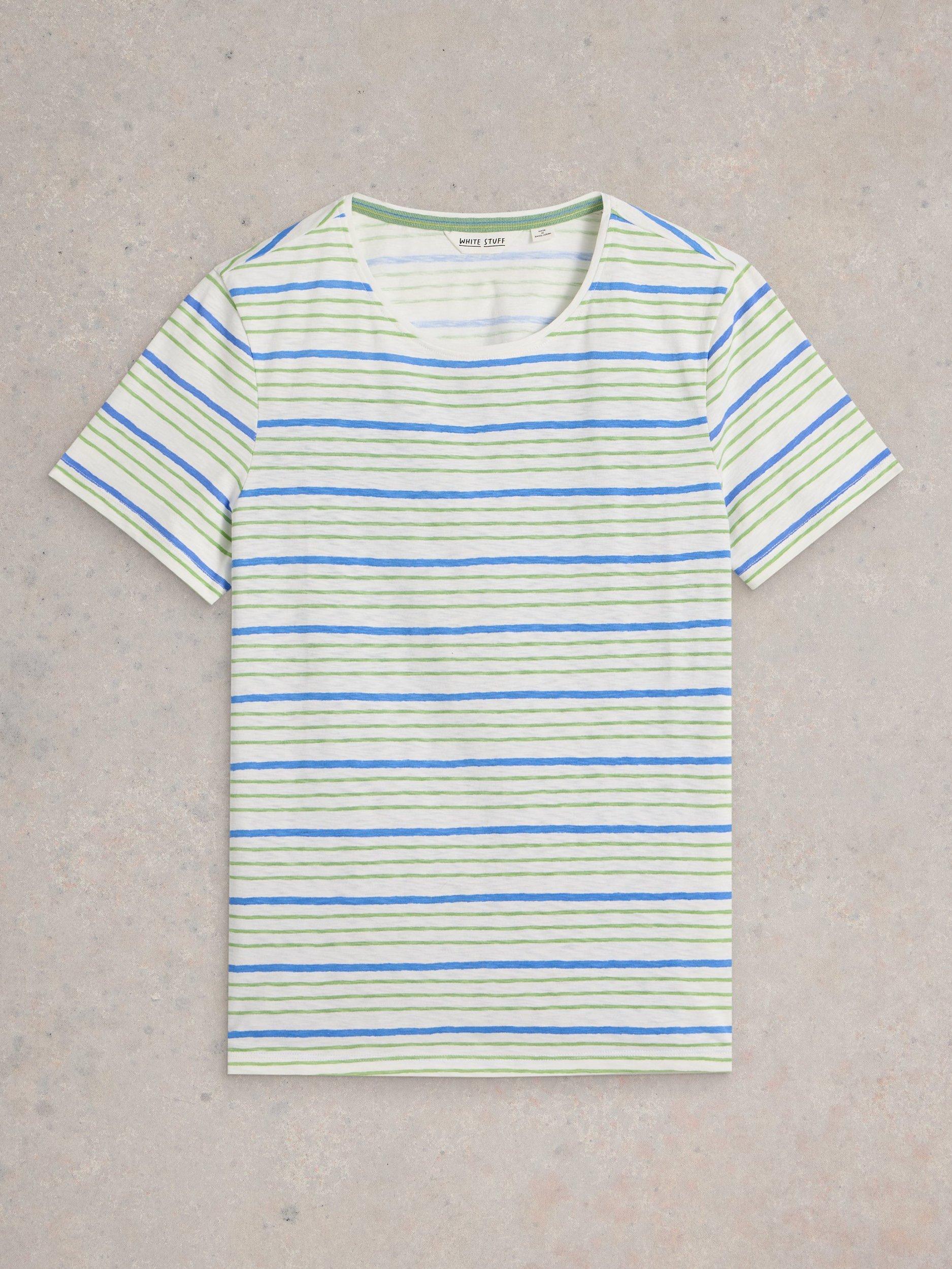 Product image 5 of 6, which shows White Stuff Abbie Mix Print T-Shirt, Blue/Multi, 6