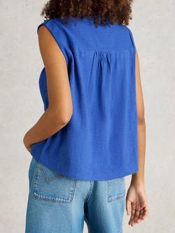 White Stuff Isla Dobby Cotton Shirt - view 2, Blue