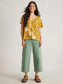 White Stuff Imogen Print Blouse, Yellow/Multi