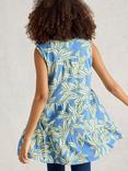 White Stuff Macie Sleeveless Pure Cotton Tunic Top, Blue/Multi
