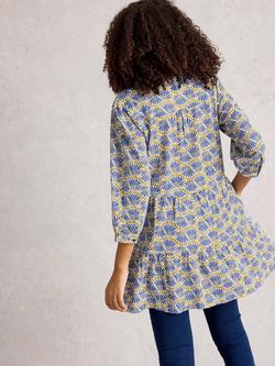 White Stuff Marta Flowers Tunic Top, Blue/Multi - view 2, Blue/Multi