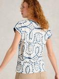 White Stuff Nelly Cotton Abstract Print T-Shirt