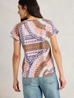 White Stuff Nelly Cotton Abstract Print T-Shirt, Multi - view 2, Multi