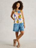 White Stuff Paradise Pure Organic Cotton Top, Ivory/Multi
