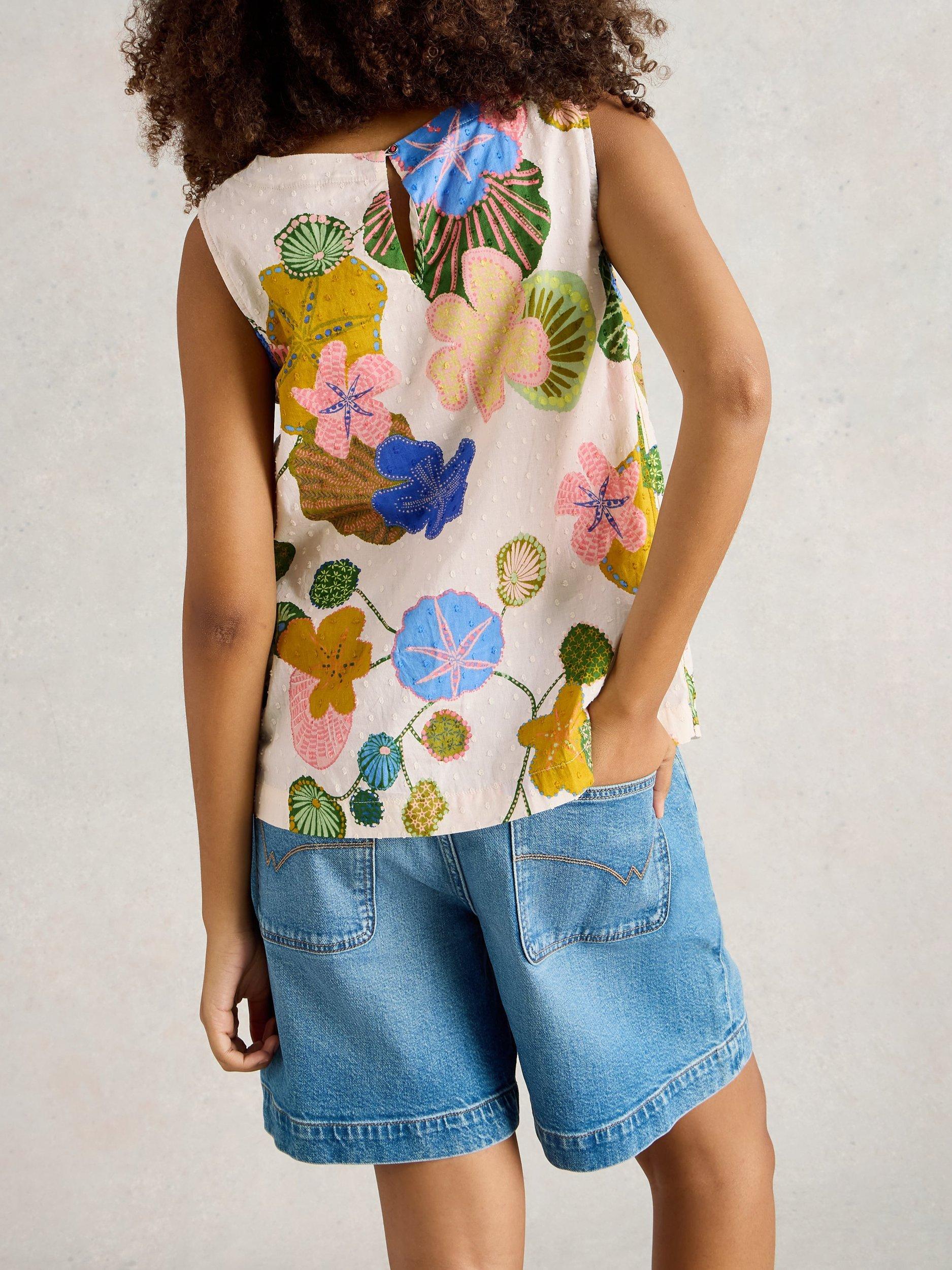 Product image 2 of 6, which shows White Stuff Paradise Pure Organic Cotton Top, Ivory/Multi, 6
