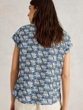 White Stuff Rae Floral Pure Organic Cotton Top, Blue/Multi