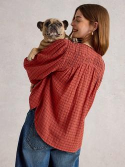 White Stuff Tasha Check Top, Red/Multi - view 2, Red/Multi