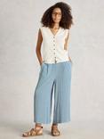 White Stuff Lisette Culotte Wide Leg Trousers, Blue/Multi